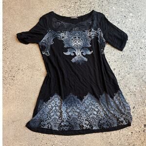 Vanilla Sugar Women’s Medium Top Black Goth Grunge Graphic Blouse